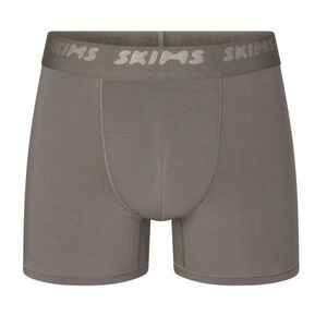 MENS SKIMS STRETCH MENS 3" BOXER BRIEF GUNMENTAL GREY SIZE LARGE NWT